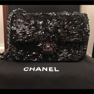 Chanel Black Sequin Handbag
